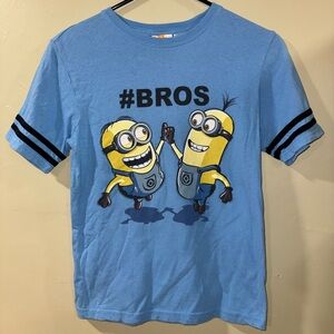 Despicable Me size Large Blue Minions #BROS Kids T-Shirt